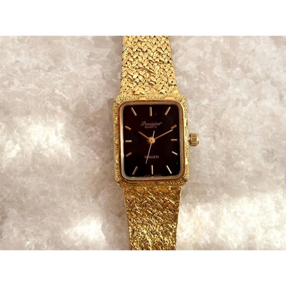 SOLD Precision by Gruen Gold Toned Vintage Braided Wristwatch - 15mm - WORKS! - Picture 2 of 10